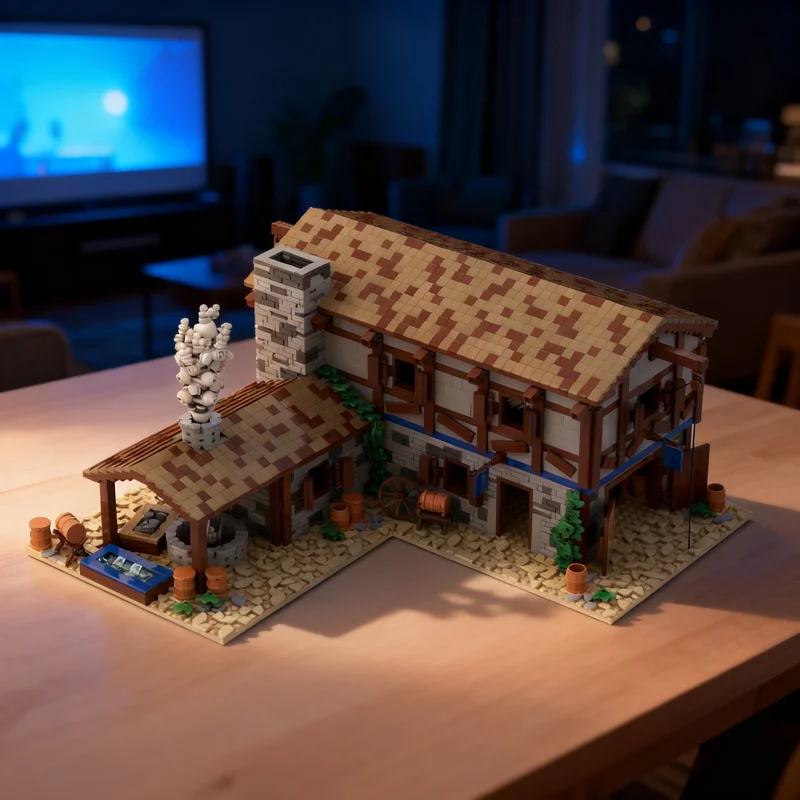 

3973pcs MOC Age Of Empires Blacksmith Western European Games Model Building Blocks DIY Gift Creative Collectible Display Decor