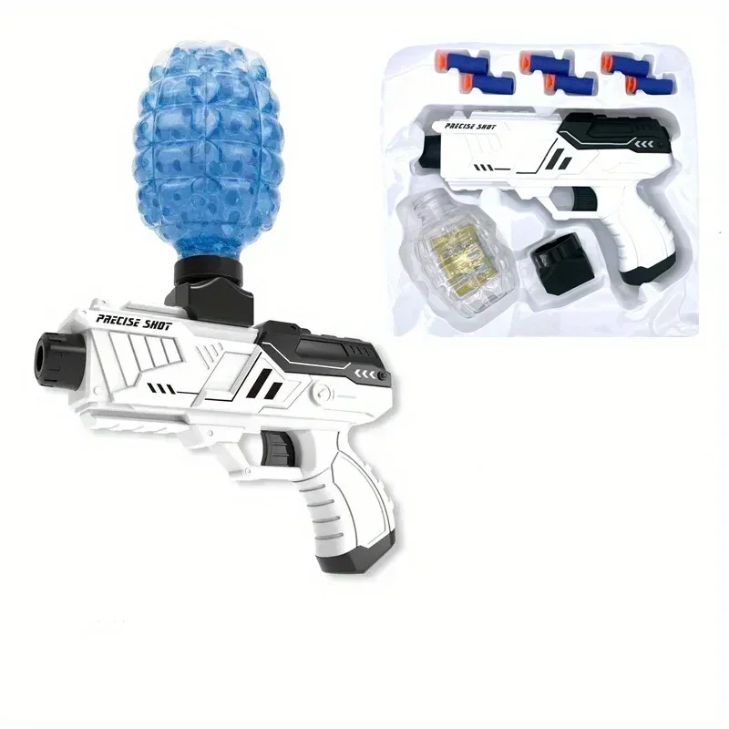 Manual Gel Ball Blaster, Soft Bullet Foam Blasters Toy Gun, Splat Gun Cool Gift For Kid Boy Age 14 Years Old (Black And White)