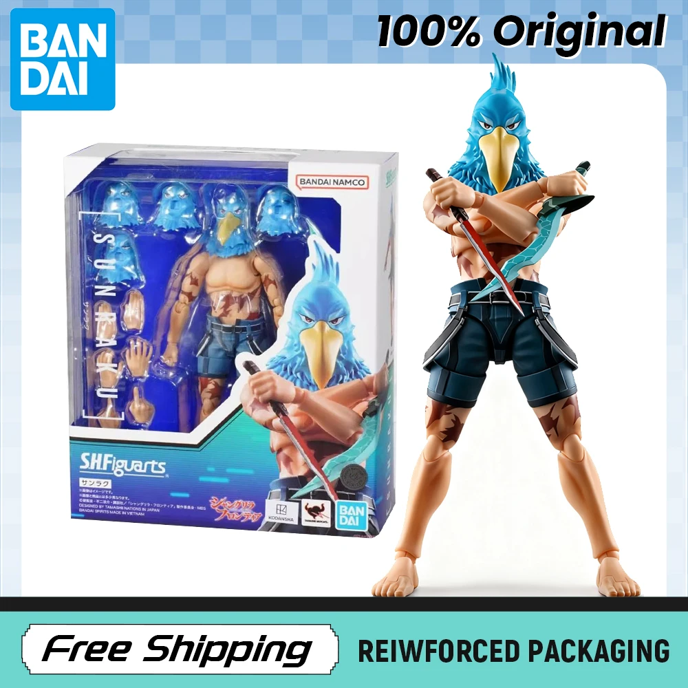 В наличии BANDAI SHF Shangri-La Frontier Sunraku Yoborō Человек с птичьей головой, аниме, экшн-фигурка, модель, оригинальные игрушки, коллекционирование подарка