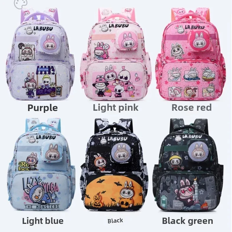 

Labubu Backpack Cartoon Cute Large Capacity Breathable Burden-Reducing Multifunctional Student Spine Protection Backpack Gift