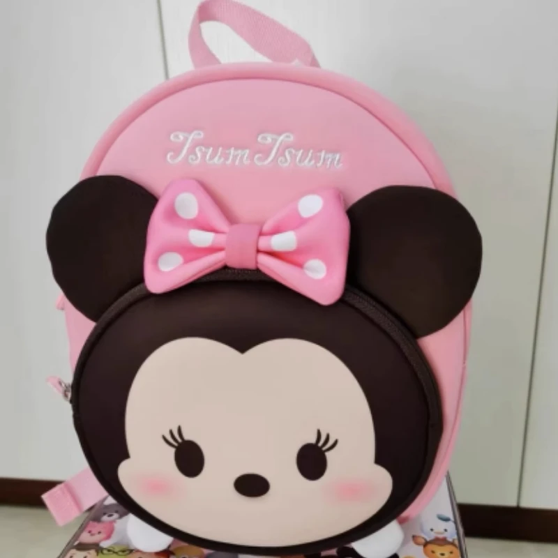 Disney Mickey Minnie Schoolbag Kawaii Let Go of The Lost Traction Rope Kindergarten Girl Baby Ultra Light Cute Little Schoolbag