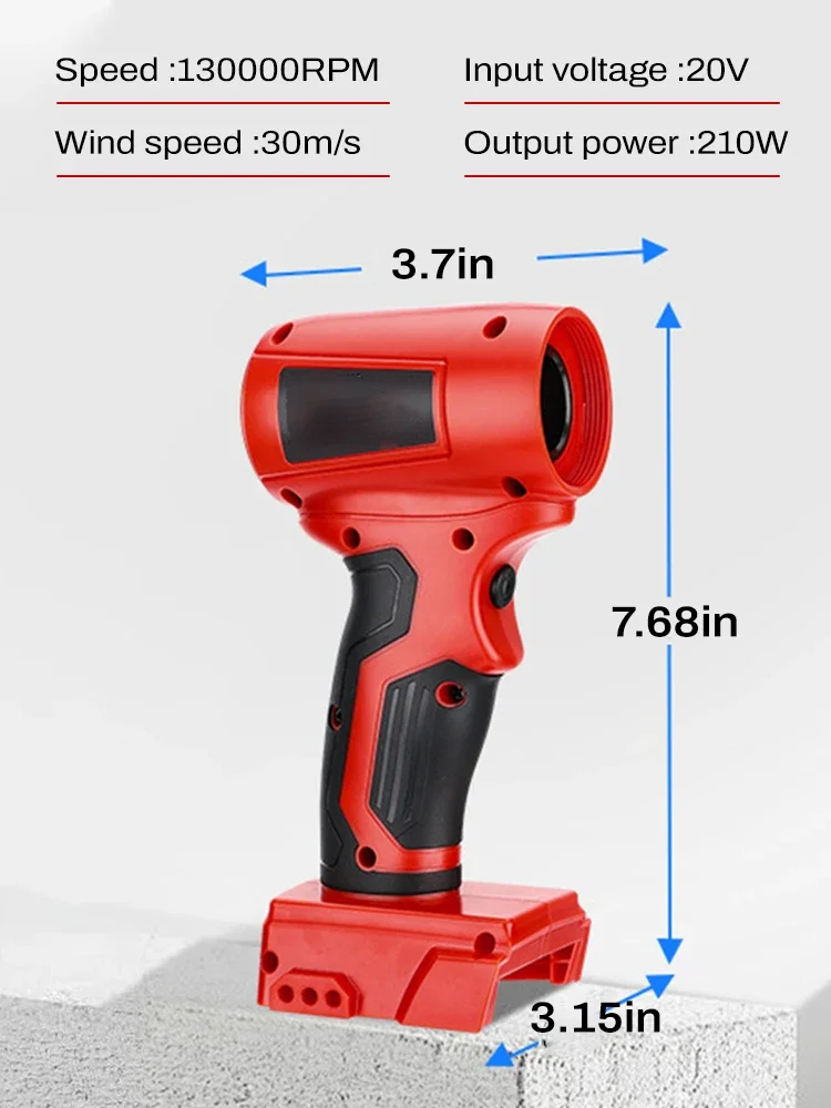 

Жестокий вентилятор для Makita/Milwaukee/Dewalt, аккумулятор 18 В, 210 Вт, портативный ручной мощный вентилятор, сушилка для тяжелого воздуха, без аккумулятора