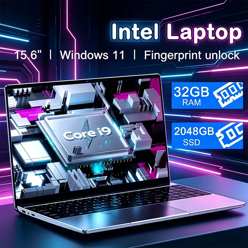 Intel 4405U Durable 15.6" Portable Laptop Windows11 Notebook 32GB DDR4 2TB SSD Pc Gamer Office Computer view 2