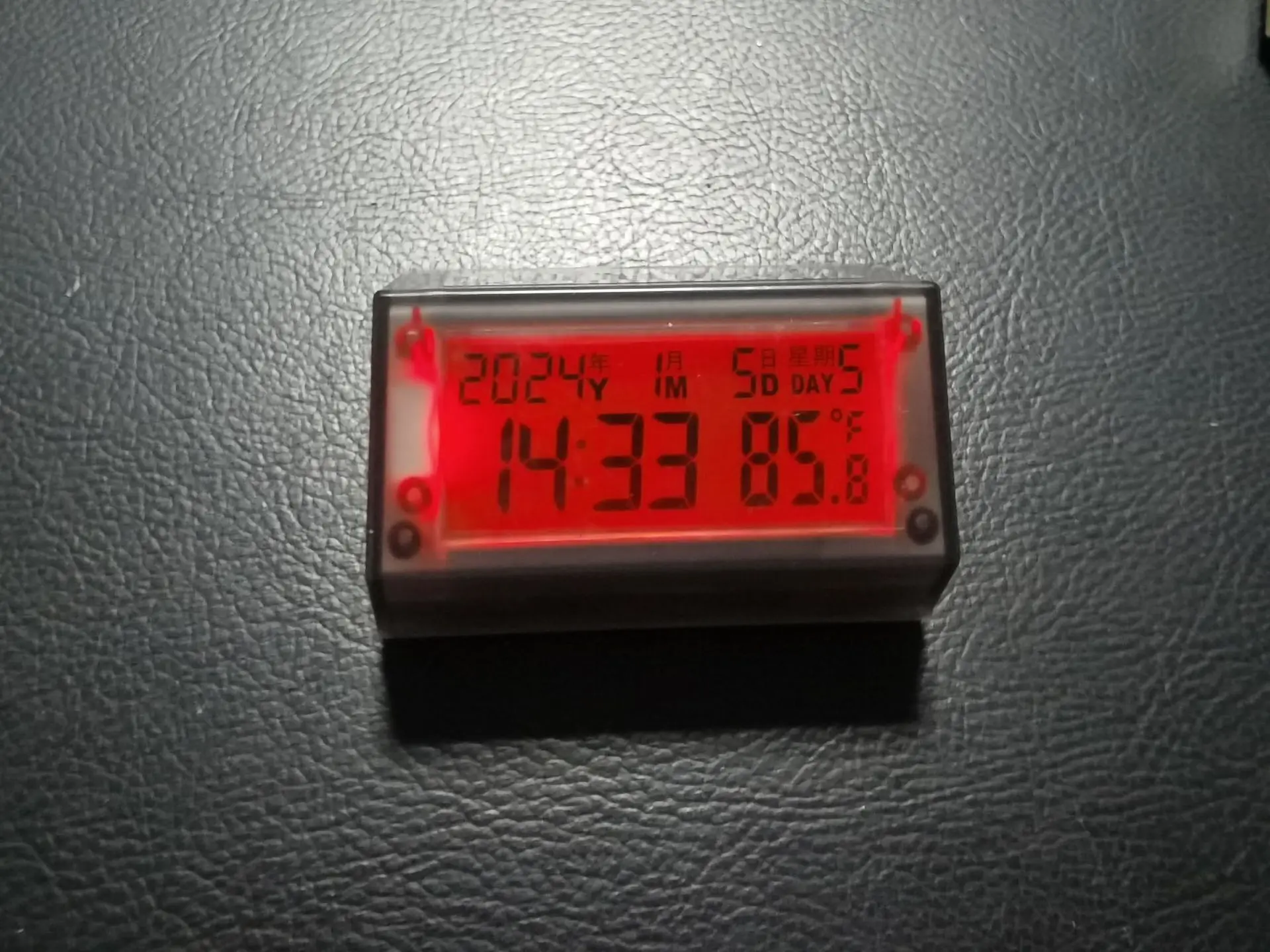 Solar Powered For Mini Digital Clock For Car Dashboard Display Date Temperature Weatherproof Touch Button Auto Interior Accessor