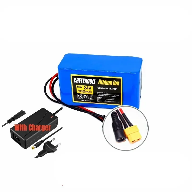 24 V 7S3P 18650 Li-Ion Batterij Lithium Batterijen voor Elektrische Motor Fiets Ebike Sccooter Speelgoed Boor Met 2A Lader - afbeelding 1