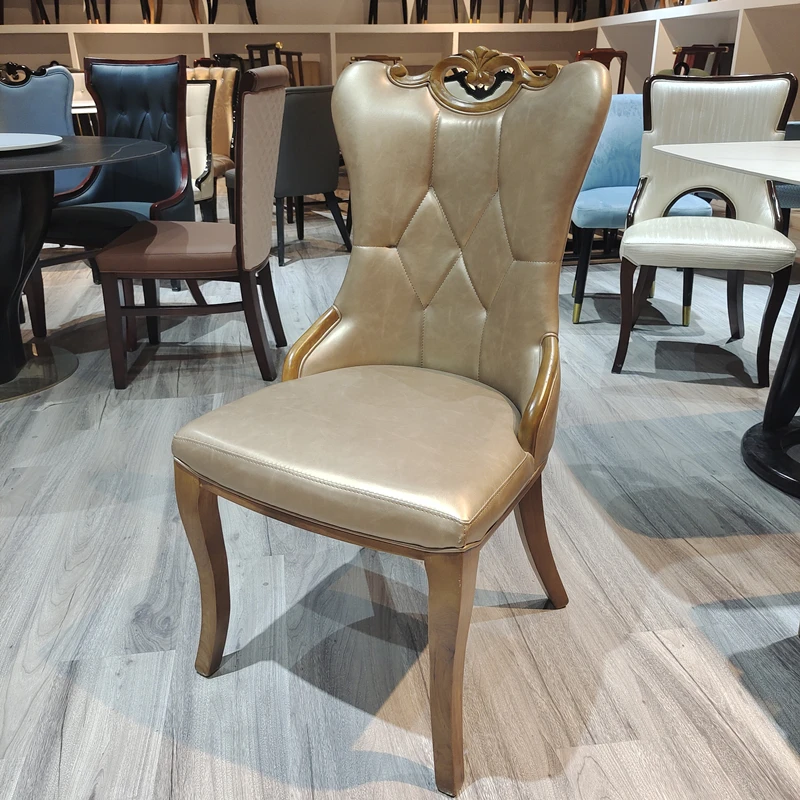 

Small-sized furniture, living room, bedroom western restaurant gray leather back leisure chair hotel box chair
