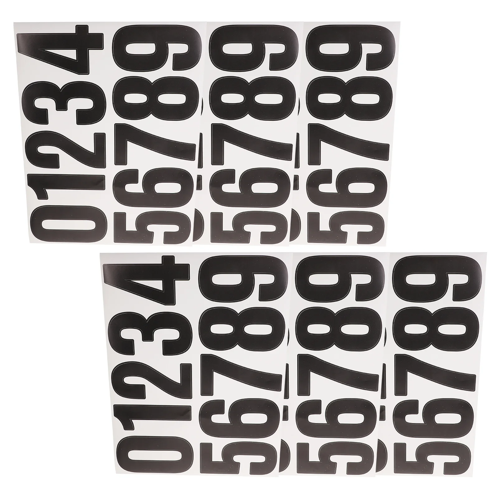 6 Sheets Large DIY Number Stickers Adhesive Numbers for Outside Mailbox Fence Bin Decorative Address Number Decals
