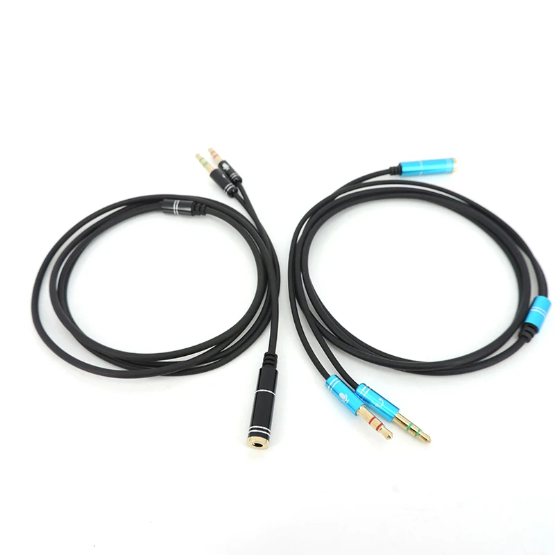 3.5mm Jack aux Female to 2 Male Headphone Microphone Headset Audio Splitter connector extend cable converters For Phone pc M20