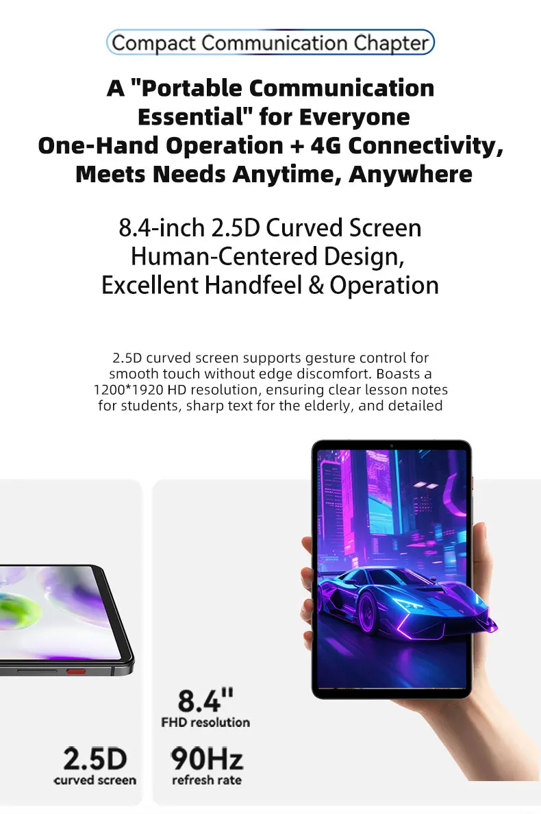 BNCF Bpad T1 Tablet Unisoc T7300 Processor 8.4 Inch Kids Mini Android 16 Gaming Tablet E-Reader With SIM Card Slot 4G LTE Call