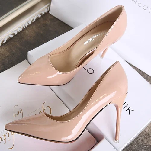 Heels Women 2024 Trend Stiletto Pointed Toe Elegant Sexy Medium Heel Shoes Dress Party Designer Fetish High Heels Bridal White