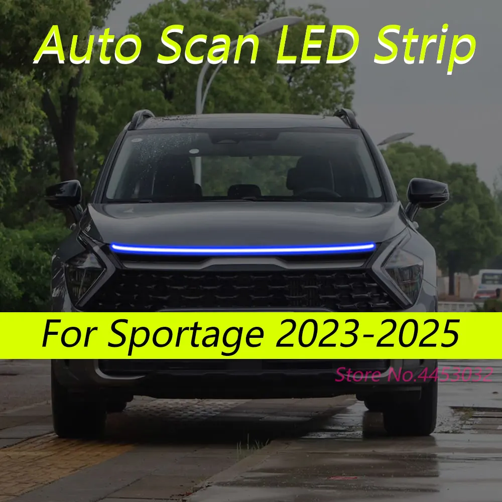 DRL Auto Scan Starting LED Strips For Kia Sportage 2023-2025 Car Hood Light Flexible Headlights Welcome Light 59 Inch view 2