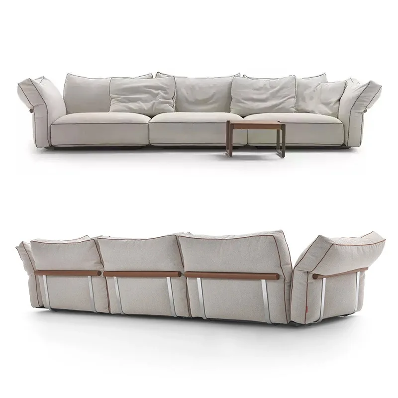 

Italian minimalist light luxury, straight row L-shaped petal sofa