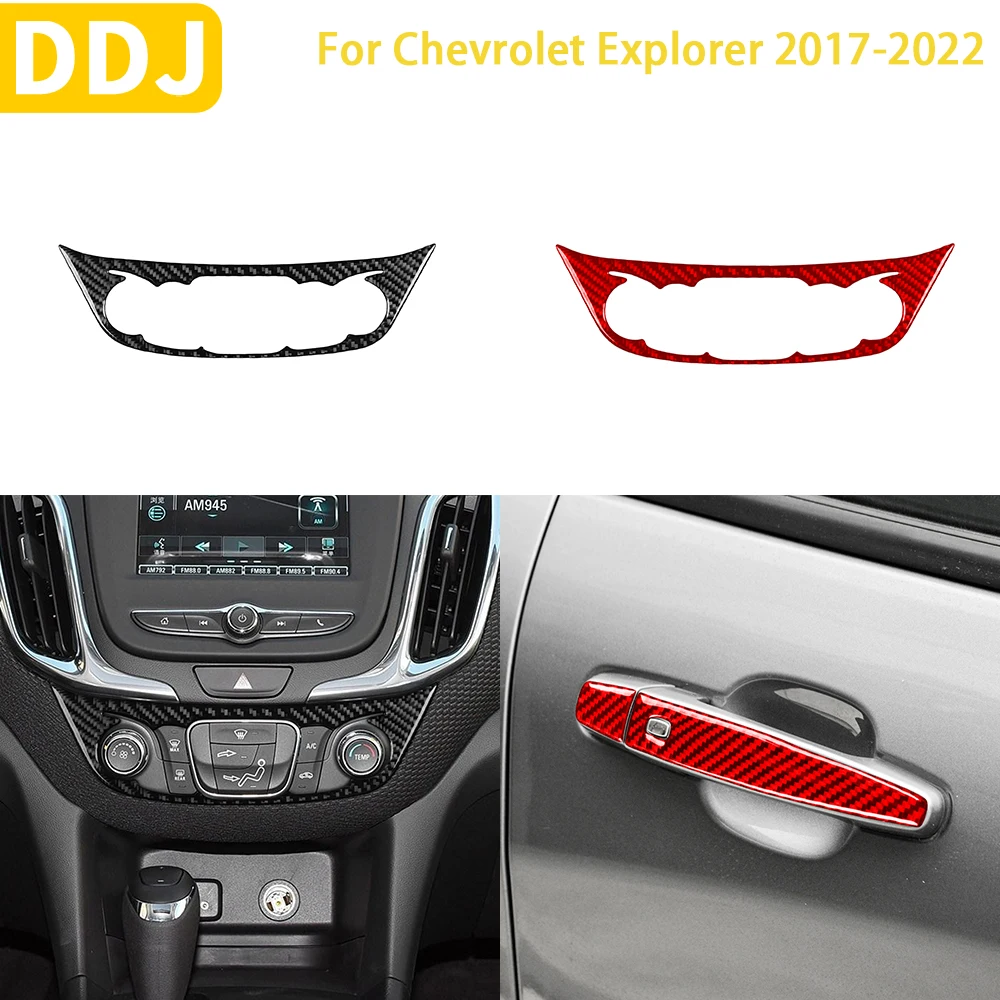 

For Chevrolet Explorer 2017-2022 Accessories Carbon Fiber Car Interior Central Control CD Button Frame Trim Sticker Styling