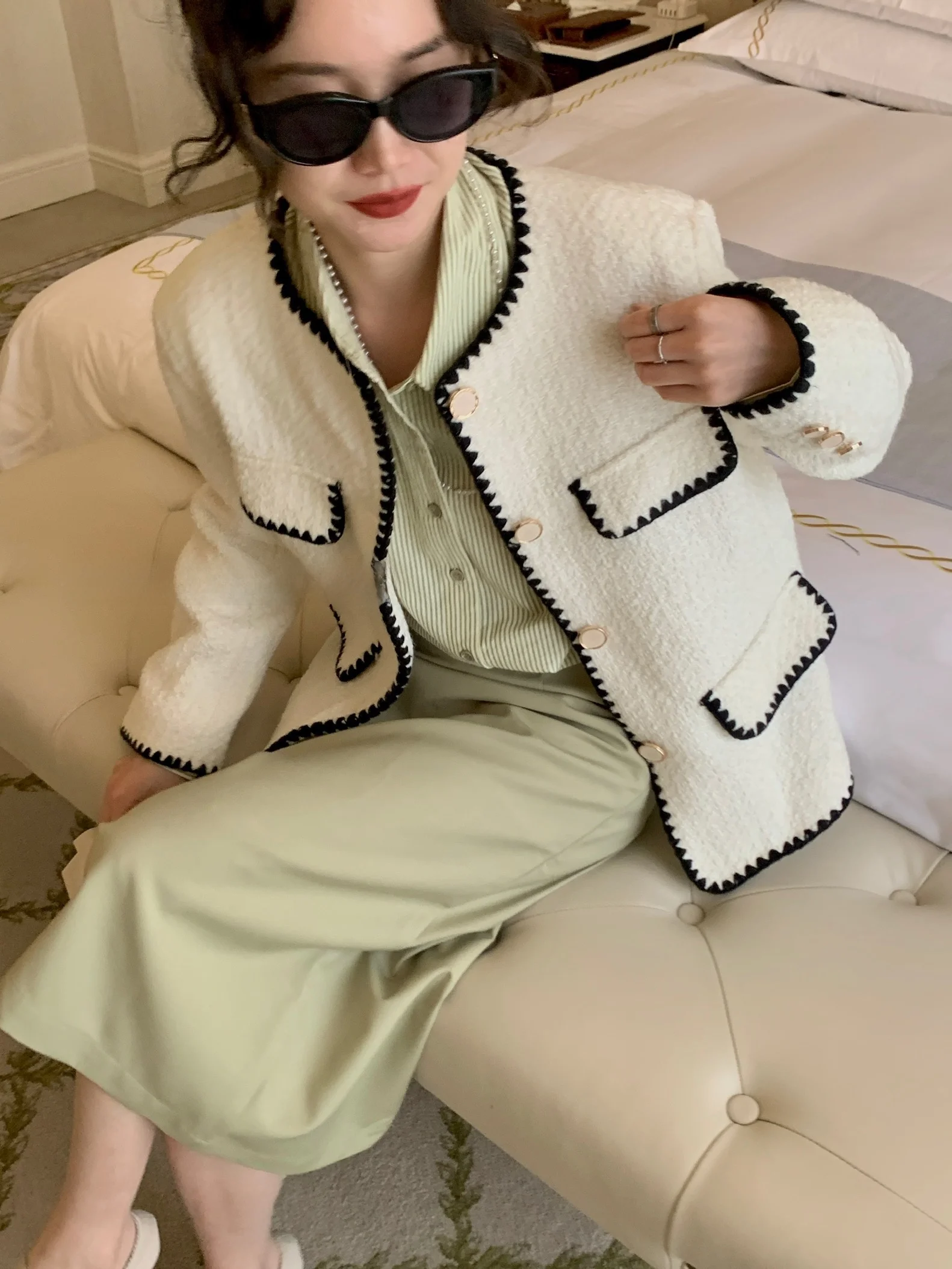 

Вязаное шерстяное пальто Roman Holiday с круглым вырезом, винтажное, элегантное, для повседневной носки, однотонное, на пуговицах, свободного кроя, с длинными рукавами