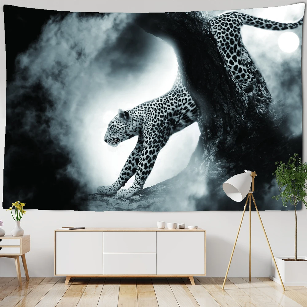 Steppe lion tapestry African savannah animals wall hanging tapestry bedroom dormitory wall blanket decoration tapestries