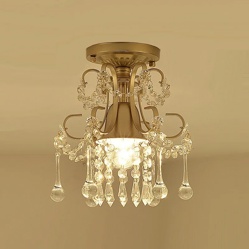 Modern Minimalist LED K9 Transparent Crystal Ceiling Light for Balcony, Corridor, Hallway, Dressing Room, Decorative Lights
