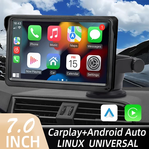 Radio de coche inalámbrico CarPlay Android Auto reproductor de vídeo Multimedia pantalla táctil portátil de 7 pulgadas con USB AUX para cámara de visión trasera
