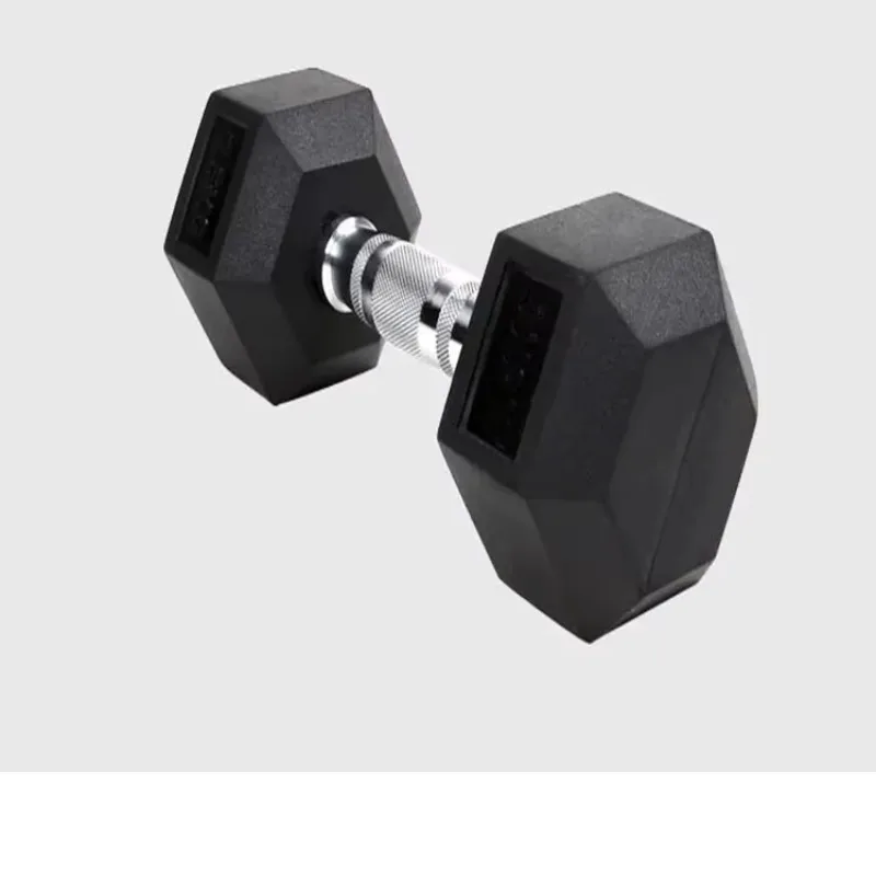 Mancuerna Hexagonal recubierta de goma para gimnasio, 1-10kg, mancuerna Hexagonal de hierro fundido negro, venta al por mayor