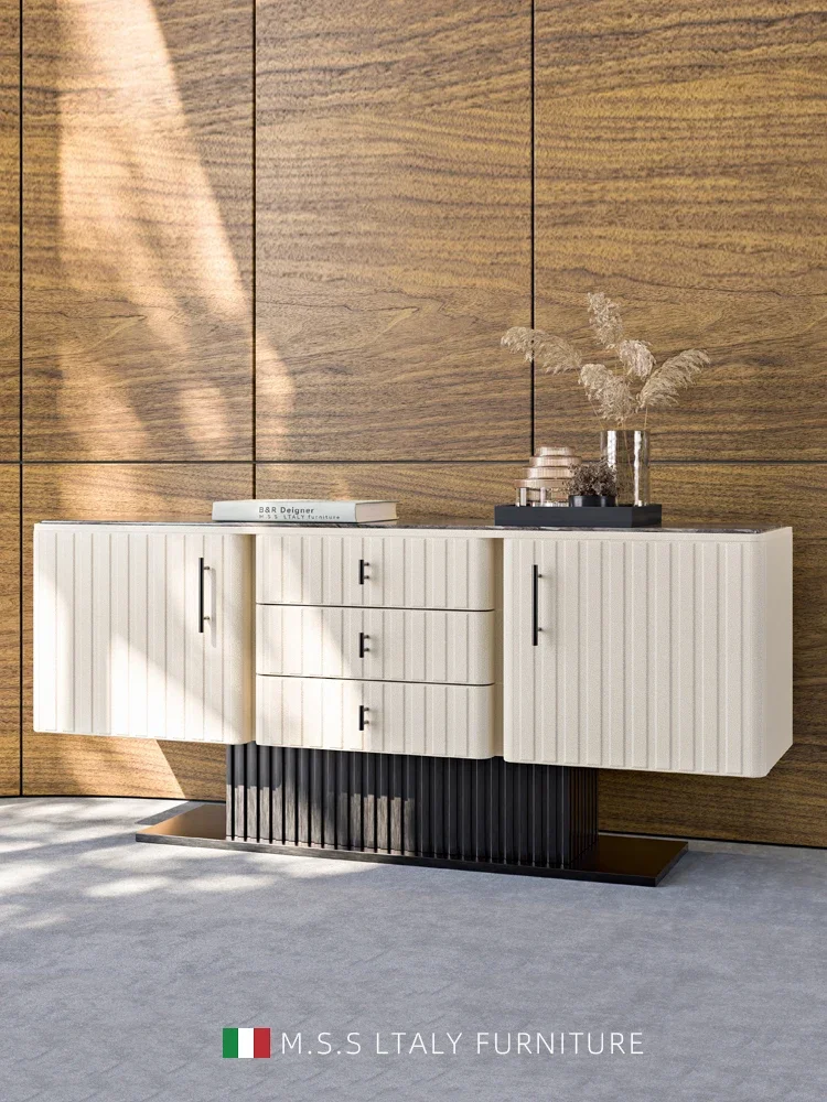 Minimalist Light Luxury Sideboard Marble Hallway Entrance Cabinet Locker Chest of Drawers