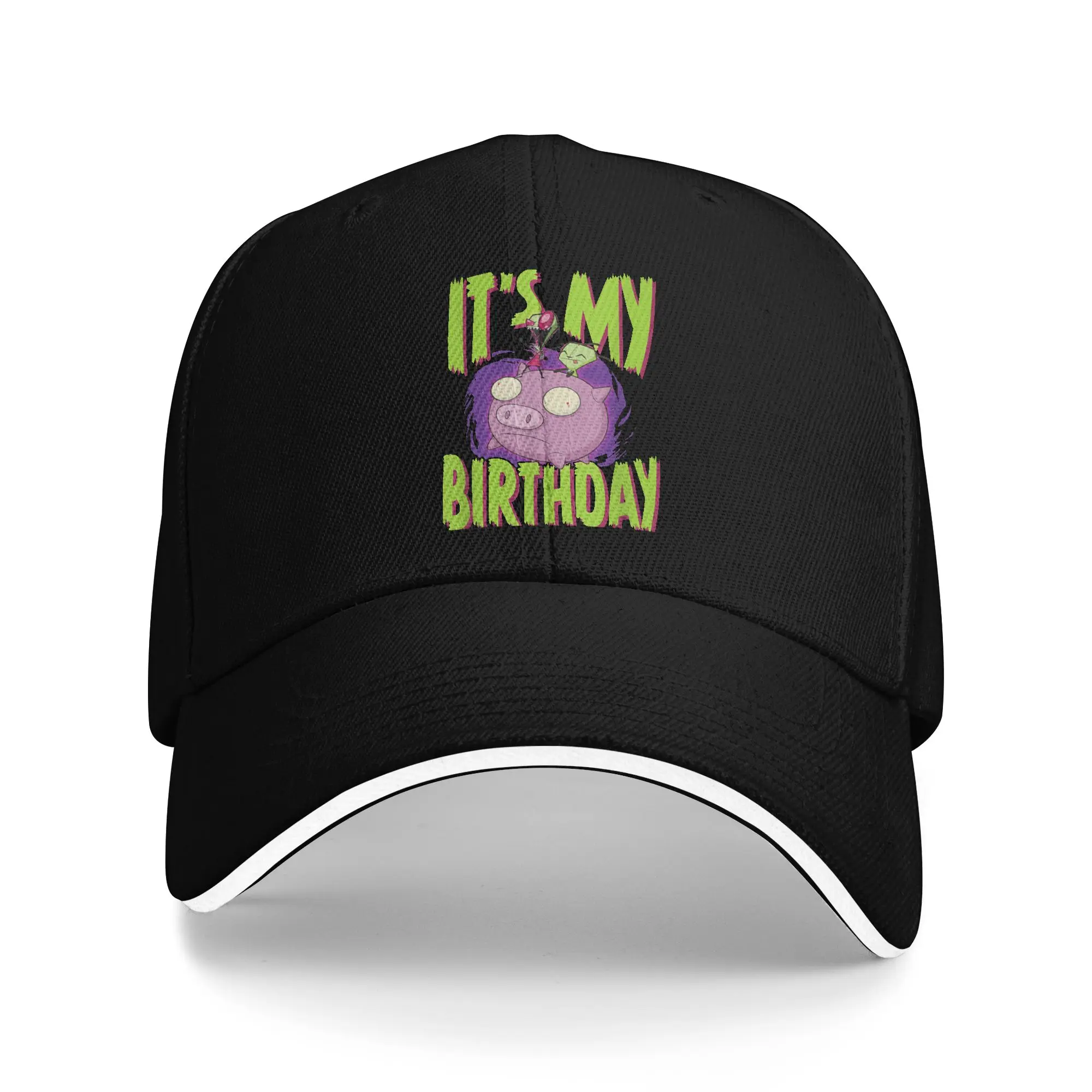 Invader Zim It's My Birthday Zim Gir Riding Pig Baseball Caps Fashion  Sandwich Caps for Men Women Adjustable Dad Hat Travel