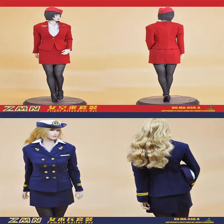 

Fanatic CUKE TOYS MA-038 1/6 Soldier Female Flight Attendant & Sailor Clothing Set Model Fit 12'' Action Figure In Stock