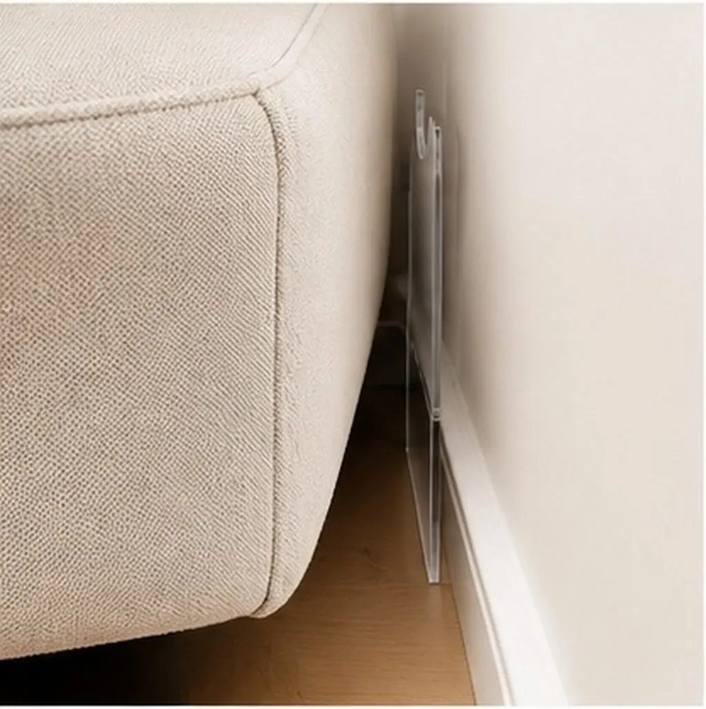 2Pcs Couch Wall Spacer For Under Furniture Family Transparent Gap Spacers Universal Sofa Stoppers Protector Fire