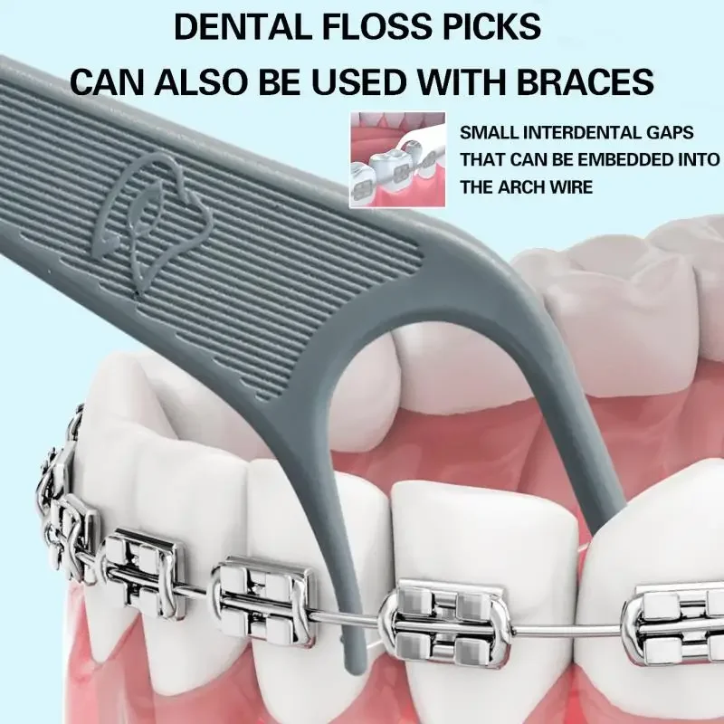 60 Stuks Orthodontische Flossers Voor Bretels Ortho Dental Floss Picks Tandenstoker Floss Interdentale Tanden Cleaner Voor Volwassenen & Kinderen