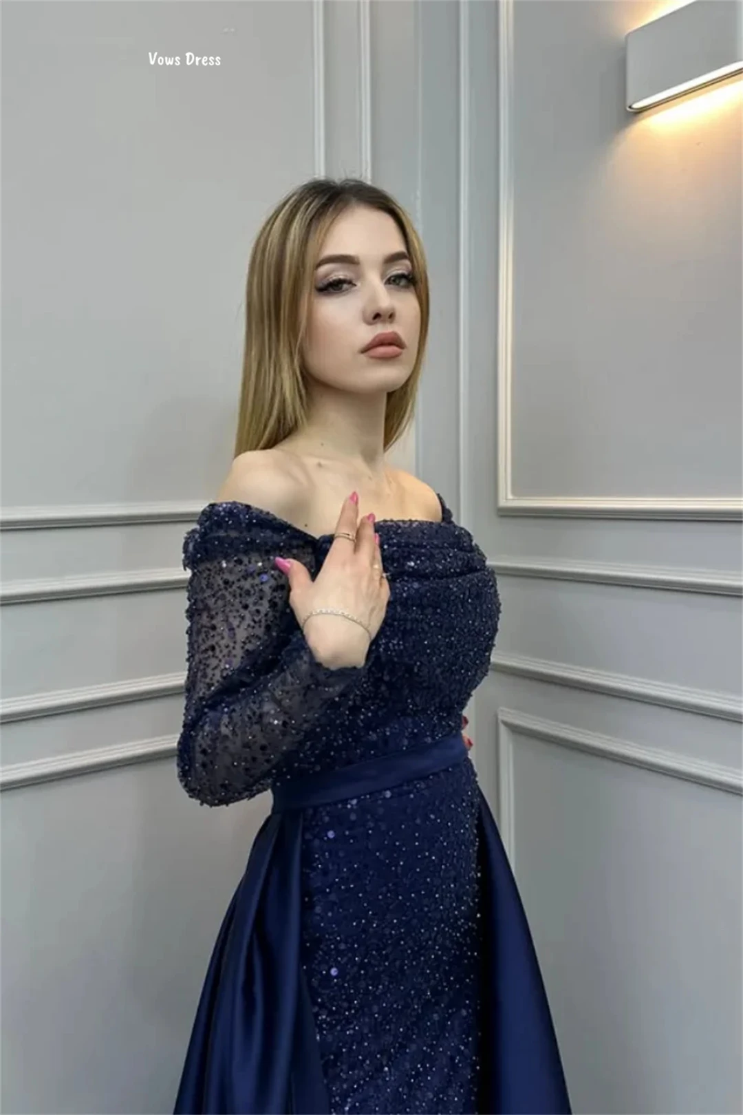 Vows Candle Robes De Abiti da cocktail Abito da sera Abiti eleganti da donna su misura per eventi speciali Gonna a coda di pesce con paillettes