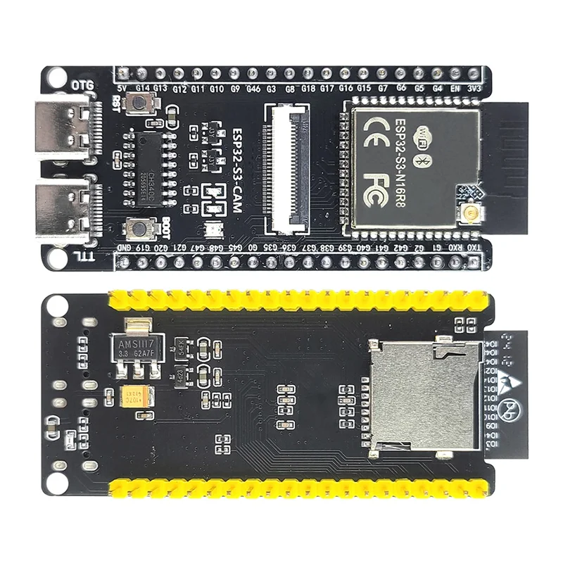 

A73E-ESP32 S3 Макетная плата для модуля камеры OV2640 8 МБ PSRAM 16 МБ FLASH 2 шт. 2,4G Wi-Fi модуль ESP32 S3 N16R8 CAM