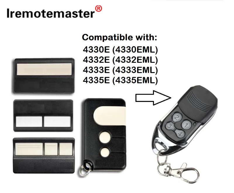 substituicao do controle remoto para liftmaster rolling code porta da garagem compativel com 84335e 94335e 43392mhz c945 01