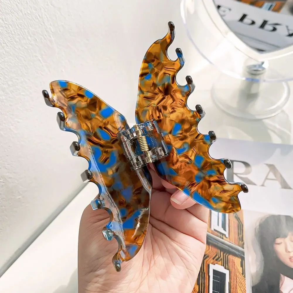 

Solid Color Fresh Acetate Hair Claw Hair Clip Shark Clip Printing Shark Clip Geometry Hairpin Tortoiseshell Hair Claw Female