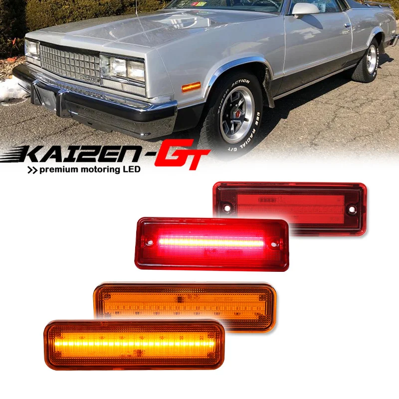 

Car Front / Rear Bumper Side Marker Lights For Chevrolet El Camino/Malibu & For GMC Caballero 1978-1987 Amber / White / Red LED