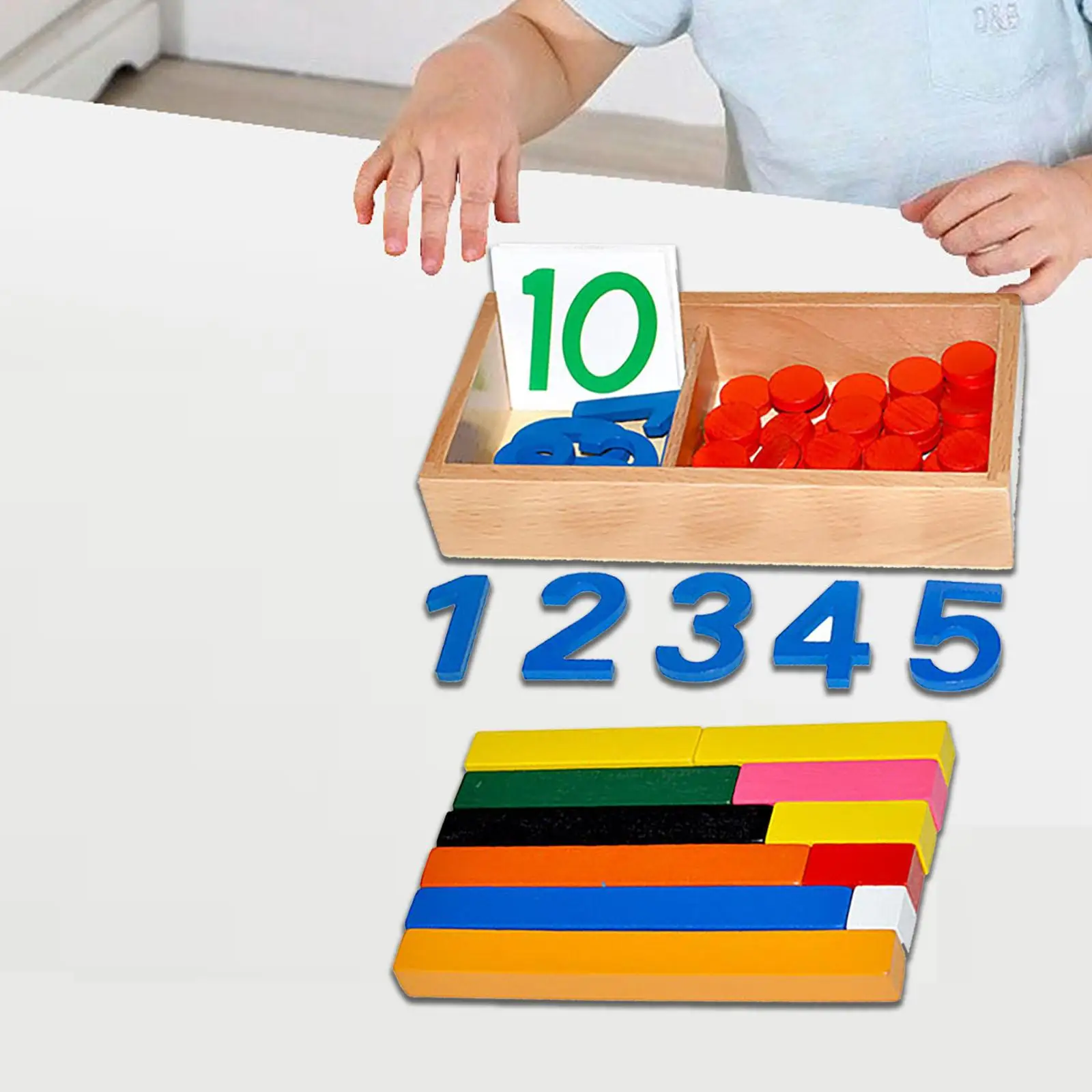 Juego de tarjetas y contadores de números de matemáticas Montessori para niños, tarjetas cognitivas Montessori