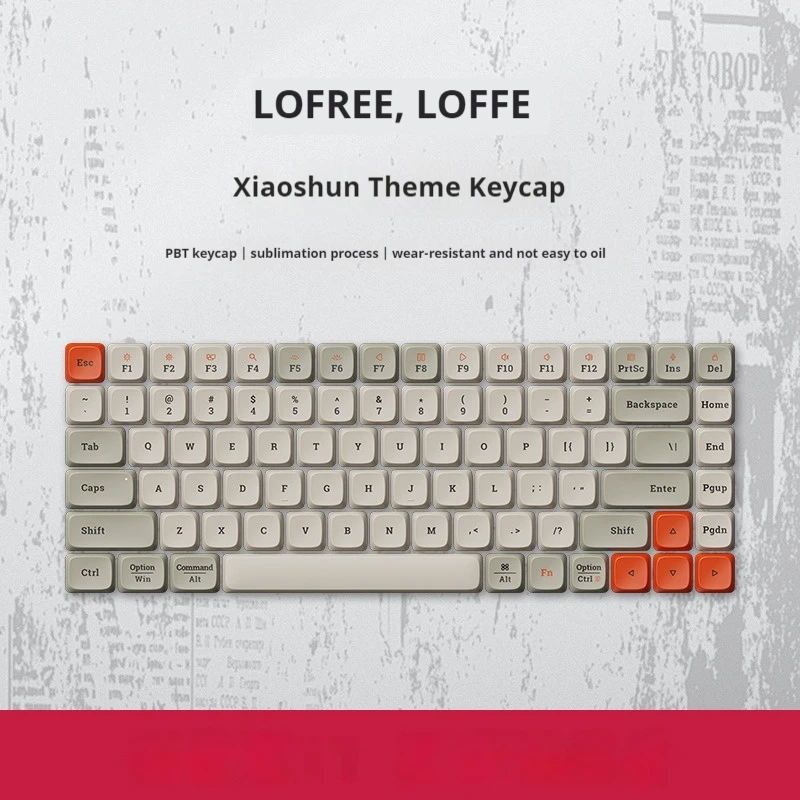 

Lofree Xiaoshun 84 Theme Keycaps PBT Thermal Sublimation Non oiling Mechanical Keyboard Low Axis Keycaps