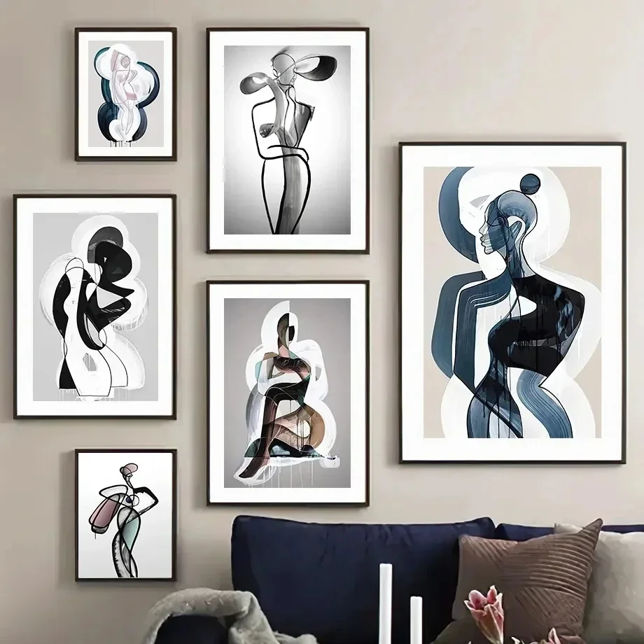 

Abstract Fashion Figure Lady Picture Canvas Painting Poster, Wall Art, Watercolors Print, Modern Home, Living Room Decor