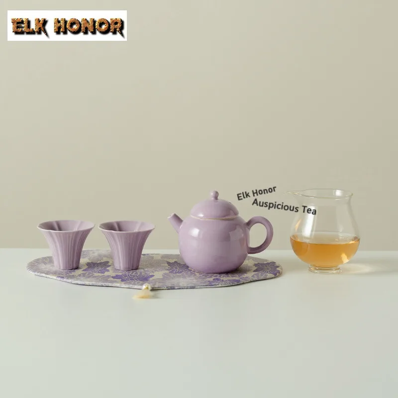 

The Purple Air Comes From The East Tea Set Complete Set Luxury Tea Ceremony Set Teapot And Tea Cup Set Tableware Collection Gift