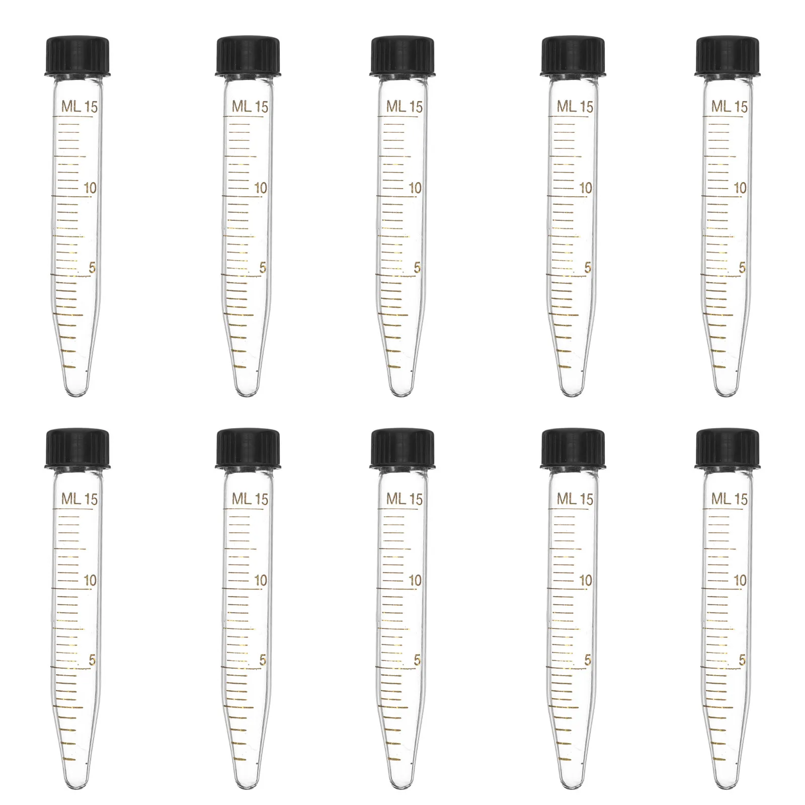 

10Pcs 15Ml Tapered Bottom Centrifuge Tubes High Transparency Accurate Scale Frosting Writing Area Sterile Lab Grade for