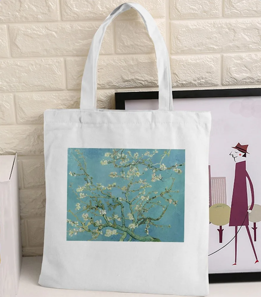 Famous Artist Painting Print Canvas Tote,Van Gogh Sunflower Reusable Shoulder Bag,Ideal Gift for Art Enthusiasts,Casual Shopping