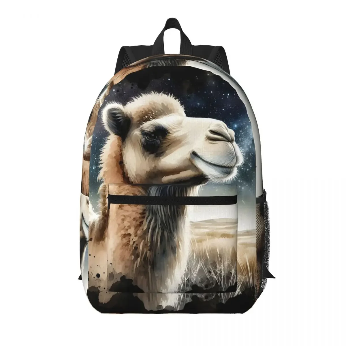 Camel Sahara Print Realistic Student Backpack School Bag Hiking Travel Daypack for Men Women Bookbag Shoulder Bags