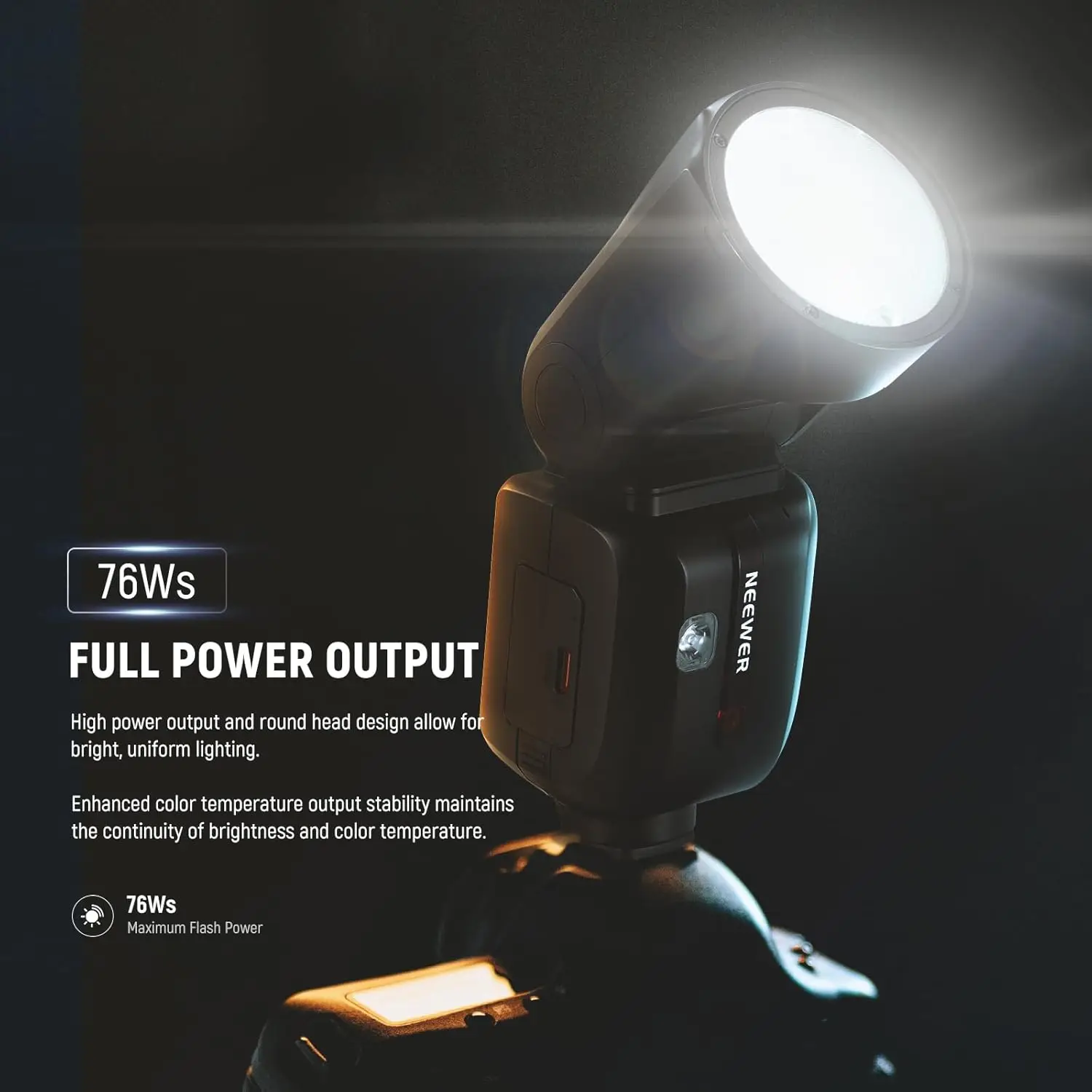 NEEWER Z2 PRO 2.4G TTL Round Head Flash Speedlite Wireless Compatible with Godox TTL/M TCM Switch for Nikon/Sony/Canon Cameras