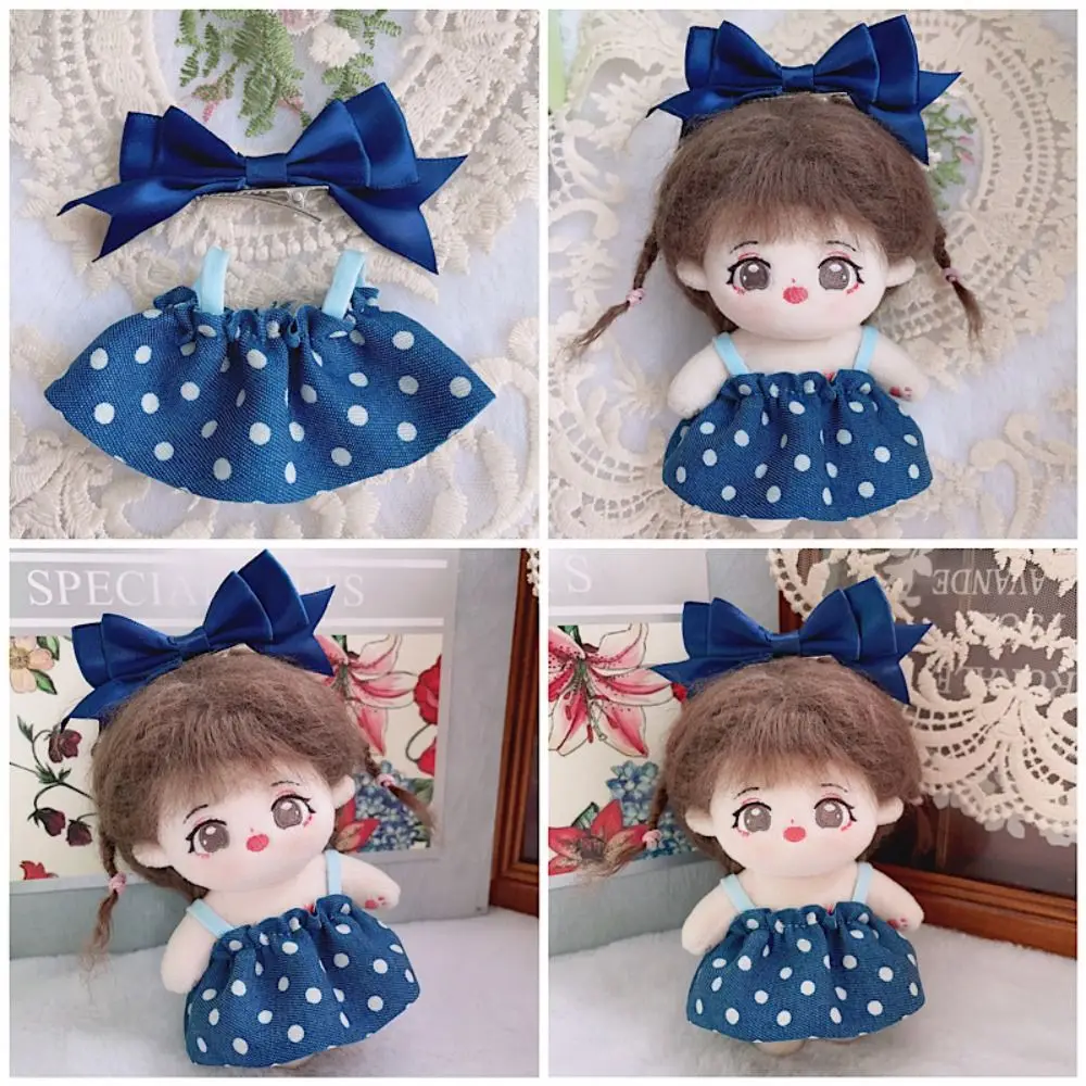 Accessories Doll Lovely Clothes Cute Printed Flower Decoration Plush Dolls Clothes with Headclip 7 Styles EXO Idol Dolls