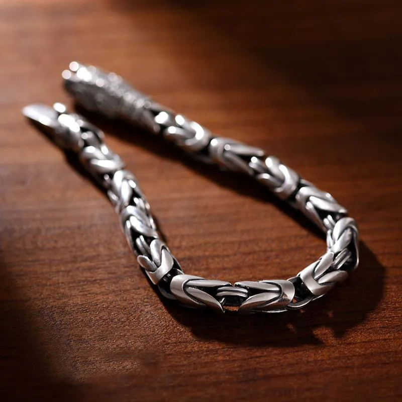 Factory Price S925 Vintage Silver Color Handmade Bracelet For Men And Women Stylish Hip Hop Niche Thai Bracelet Jewelry