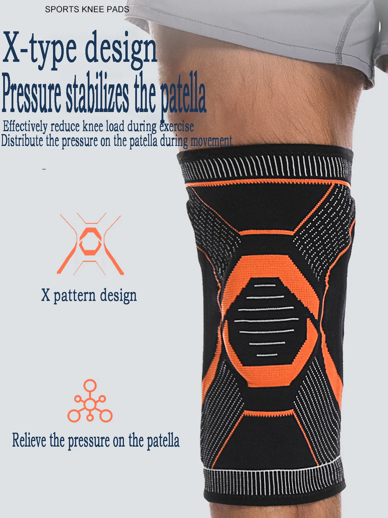 Compression Knee Brace， Women & Men Knee Brace , Knee Support Compression Sleeve, Workout Sports Knee Braces