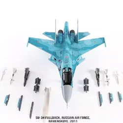 Diecast 1:72 Scale Russian Air Force SU34 Platypus Rearguard Fighter Alloy Finished Model Collection Gift Toys