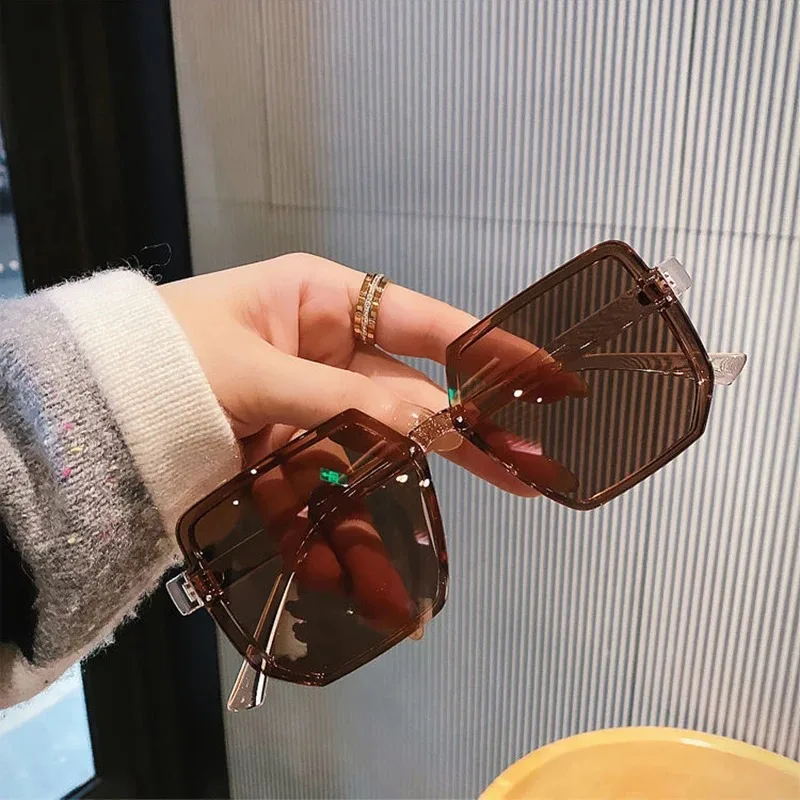 Big Frame Vintage Sunglasses Women Men Brand Square Sun Glasses Retro Eye Glasses Goggle for Male Female Polygon Eyewear - view 6