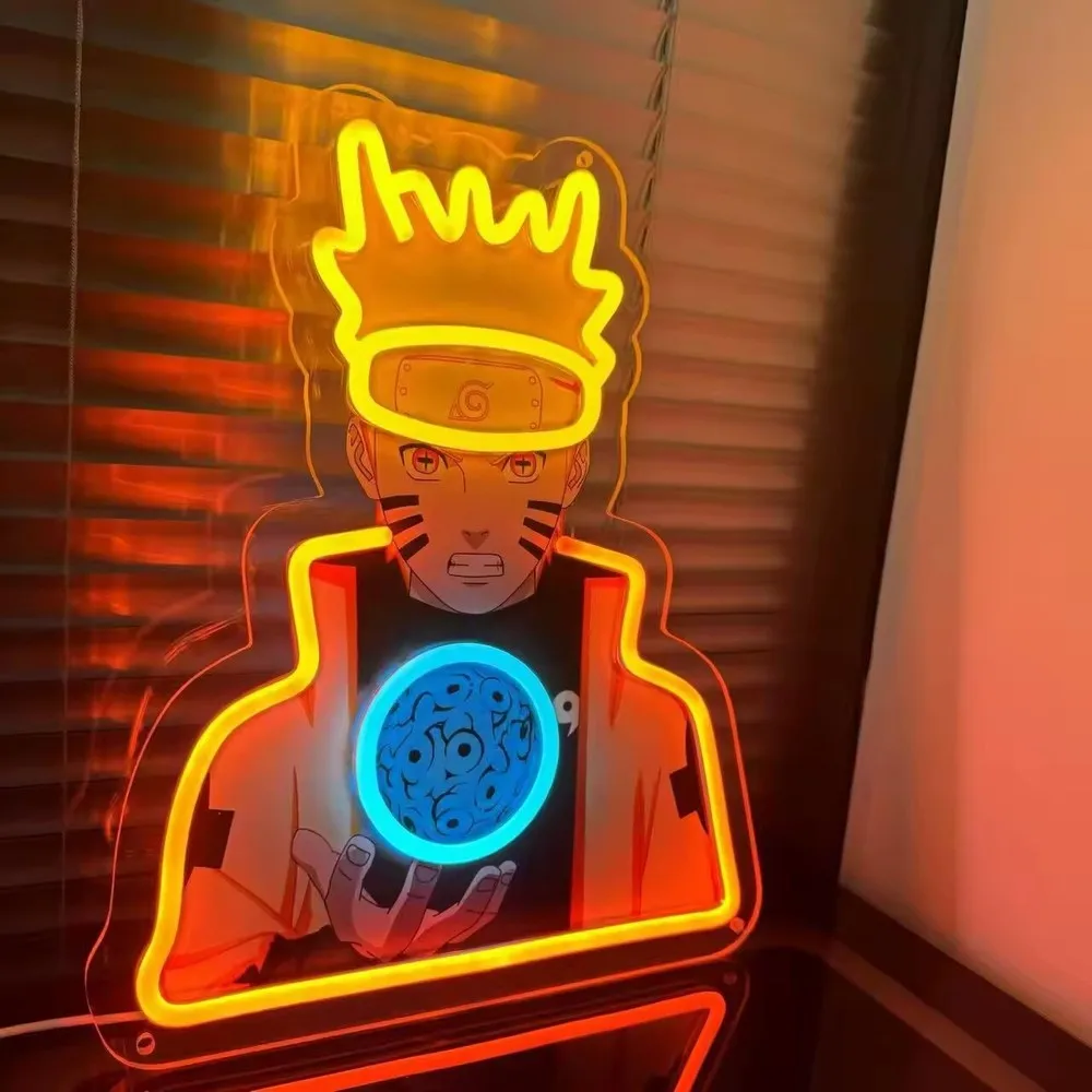 أنيمي ناروتو النيون تسجيل لديكور غرفة الألعاب LED ضوء النيون لغرفة النوم نادي مكتب حفلة جدار ديكور هدايا عيد ميلاد للبنين أطفال #4