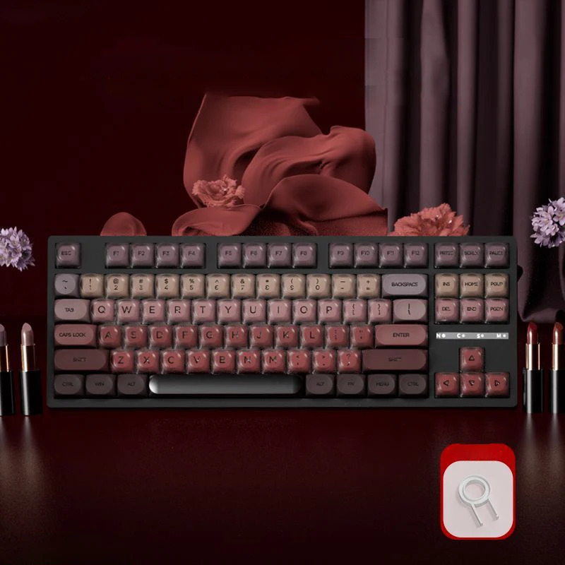 132 مفتاح HOA Profile أحمر الشفاه Keycap PBT Double Shot Keycap لـ Mx Switch لوحة المفاتيح الميكانيكية ISO أدخل قبعات المفاتيح