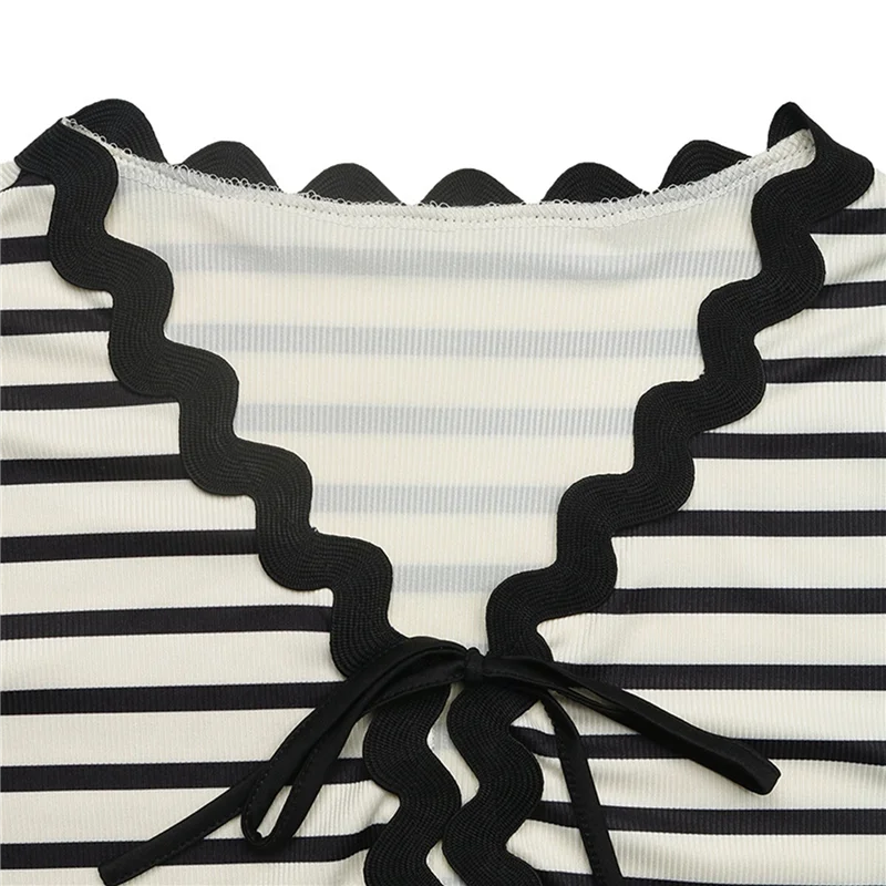 

NEW-Womens 2 Piece Lounge Set Striped Outfits Short Sleeve Tops And Shorts Summer Matching Sets