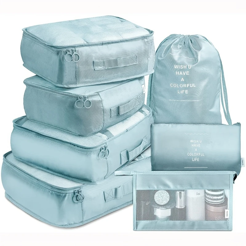 

7 pieces Set Travel Organizer Storage Bags Suitcase Packing Set Storage Cases Portable Luggage Organizer Clothes Shoe Pouch
