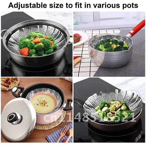 

Steel Folding Lotus Steamer Food Steamer Vegetable And Fruit Basket Mesh Cookware Cooking Utensils Kitchen Tools Stainless